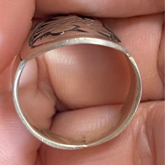 Ring Size 8 Taxco Aztec Mexico Sterling Silver 925 Women Semi-Precious Stone - Picture 3 of 10